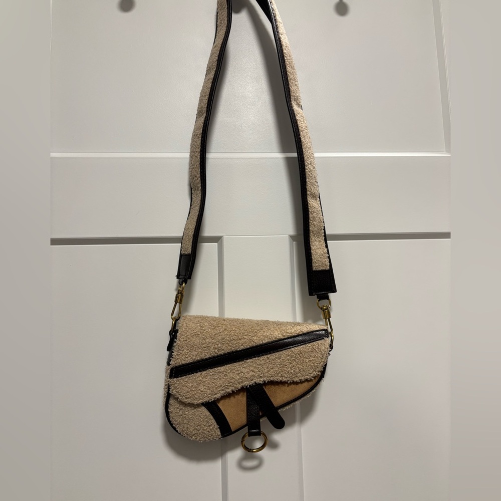 Stylish Cream and Black Women's Crossbody Bag